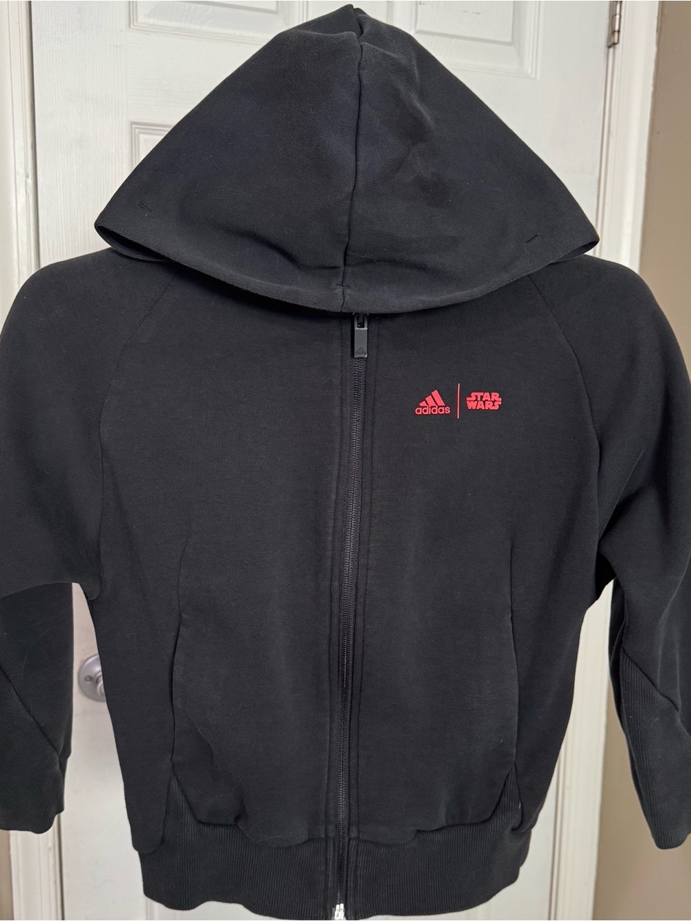 Adidas x Star Wars Black Graphic Hooded Sweater with Red Accent